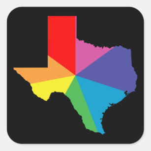 texas color burst square sticker