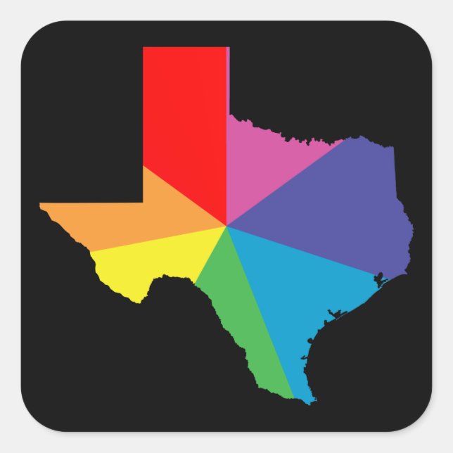 texas color burst square sticker (Front)