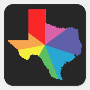 texas color burst square sticker