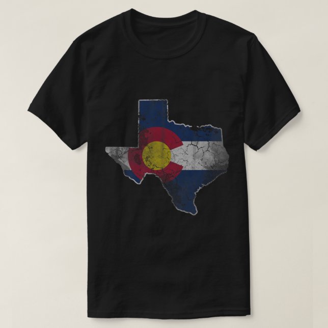 Texas Colorado Flag Transplant     T-Shirt (Design Front)