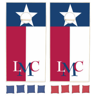 Texas Colors Large Monogram Cornhole Set