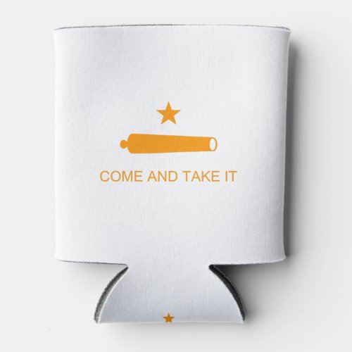 Texas Come and Take It Flag _ Orange Can Cooler