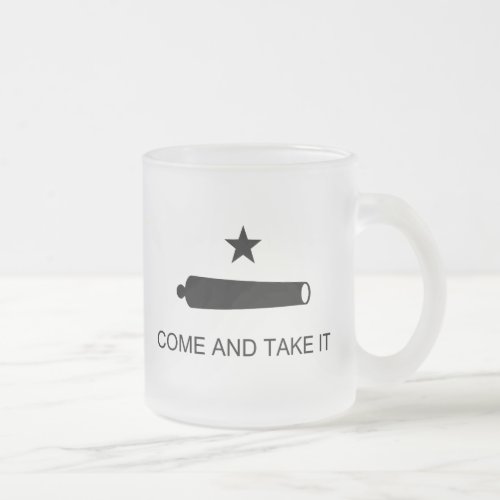 Texas Come and Take It Frosted Glass Coffee Mug