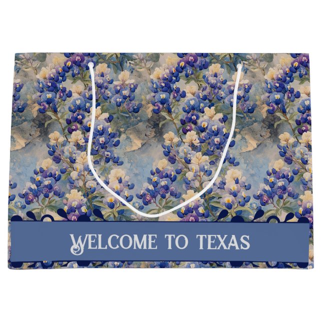Texas Commemorative Bluebonnets, Large Gift Bag (Front)