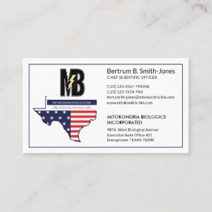 Texas Company Map Stars and Stripes Business Card