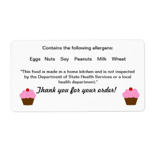 Texas Cottage Food Law Label