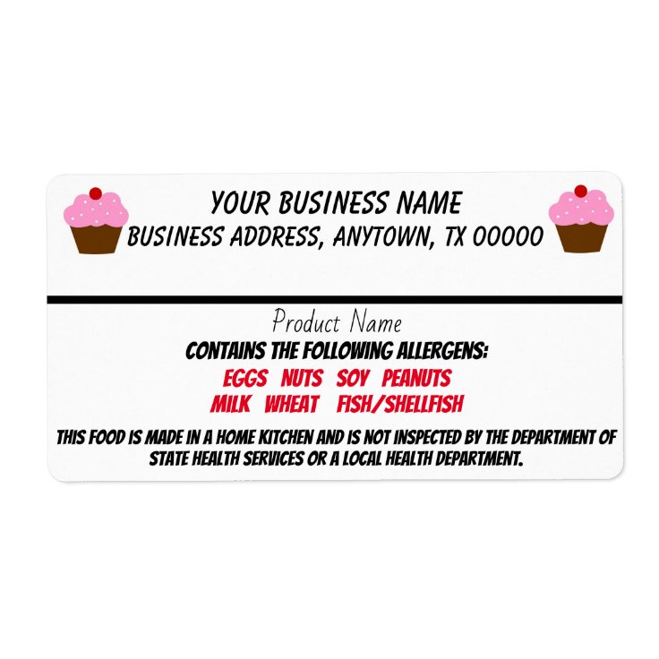 Texas Cottage Food Law labels home business Zazzle