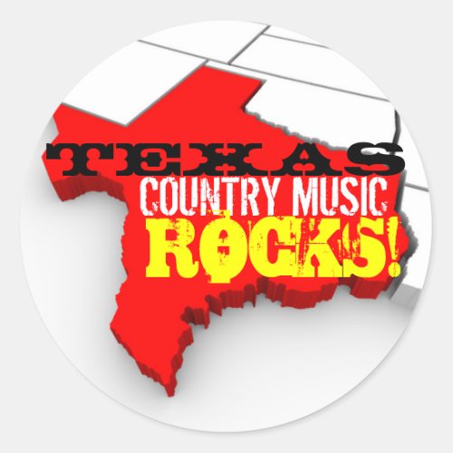 Texas Country Music Rocks Stickers