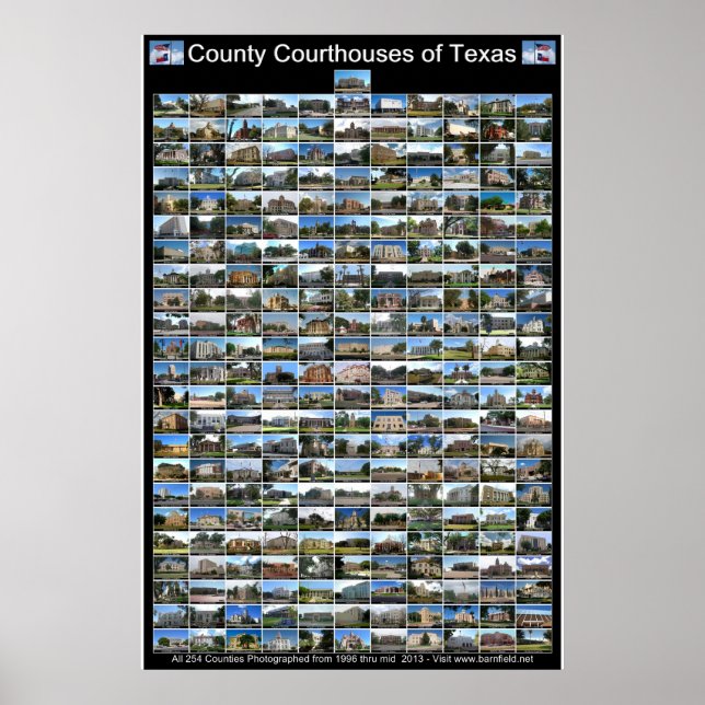 Texas County Courthouses Poster (black vertical) (Front)