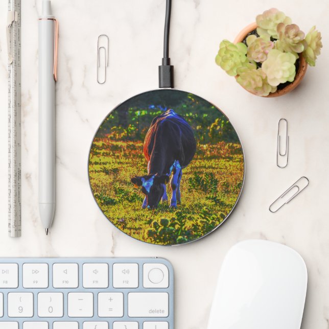Texas Cow Art Charger (Desk)