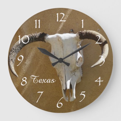 Texas Cow Skull Large Clock