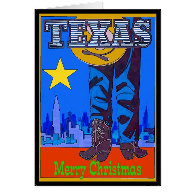 Texas Cowboy Christmas  Cards (Front)