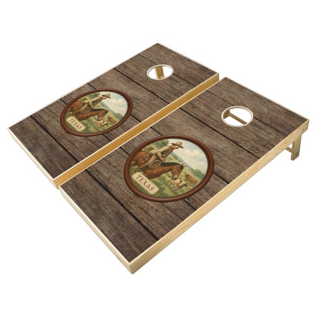Texas Cowboy Cornhole Set (Angled)