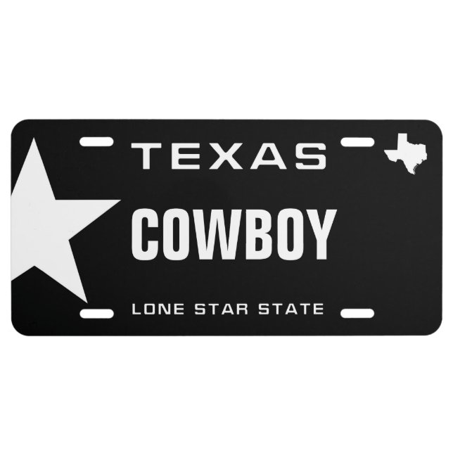 Texas Cowboy License Plate (Front)