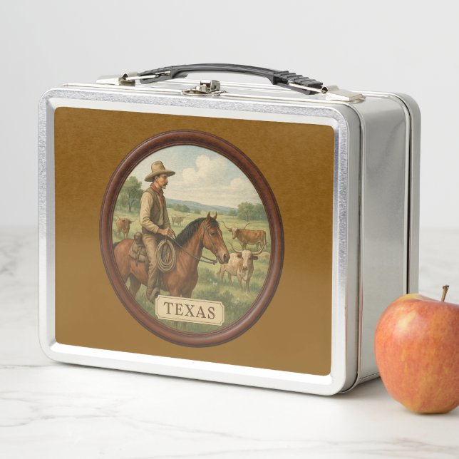 Texas Cowboy Metal Lunchbox (In Situ)