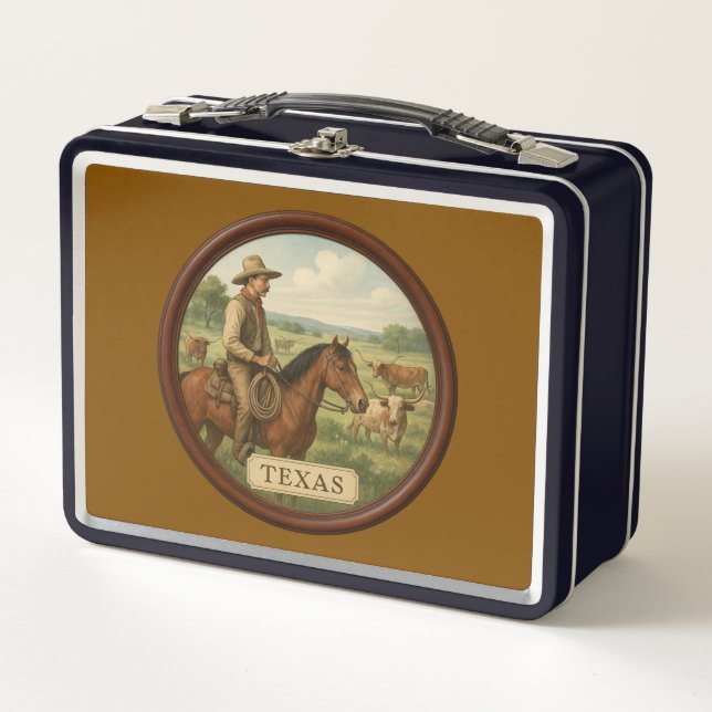 Texas Cowboy Metal Lunchbox (Front)