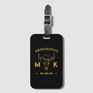 Texas Cowboy Monogram Best Man Groomsmen