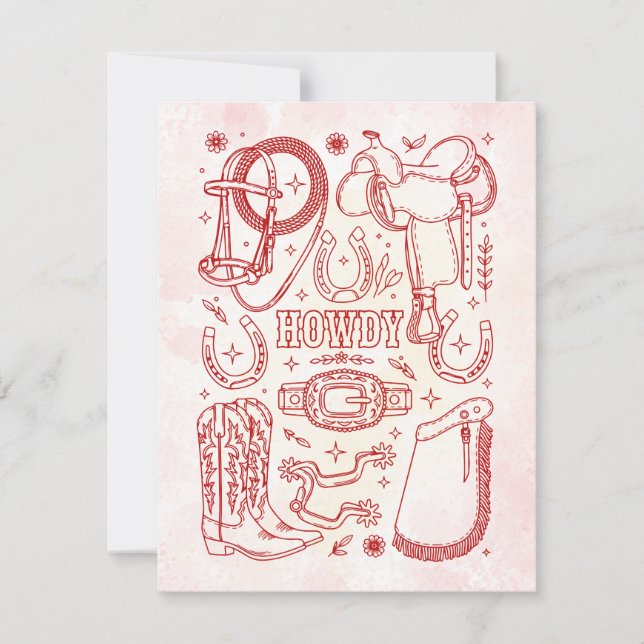 Texas Cowboy Pack  Note Card (Front)