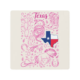 Texas Cowboy Pack Western Vibes Metal Print