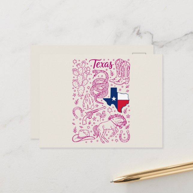 Texas Cowboy Pack Western Vibes Postcard (Front/Back In Situ)