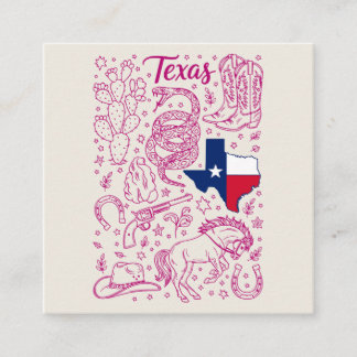 Texas Cowboy Pack Western Vibes Square Business Card