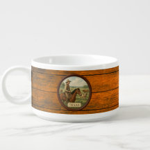Texas Cowboy Wood Grain Chili Bowl