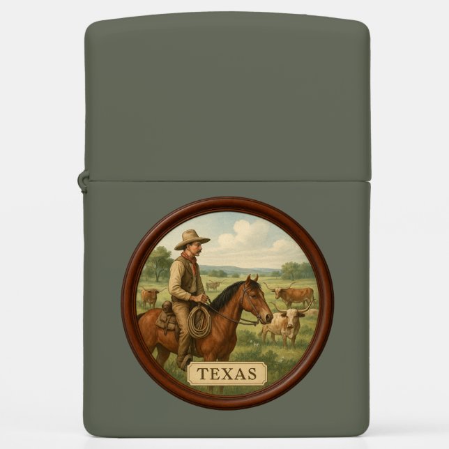 Texas Cowboy Zippo Lighter (Front)