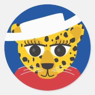 Texas cowgirl cowboy cheetah classic round sticker