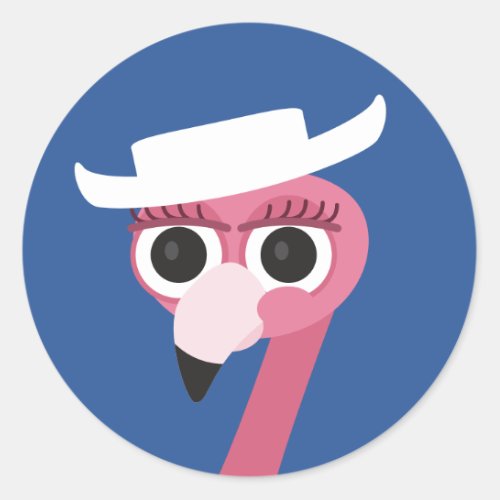 Texas cowgirl cowboy flamingo classic round sticker
