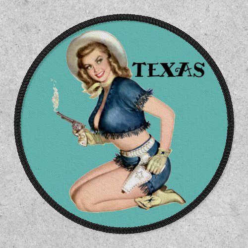 Texas Cowgirl _ Vintage Pin Up Girl Patch