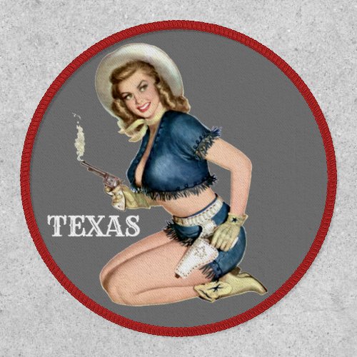 Texas Cowgirl _ Vintage Pin Up Girl Travel Patch