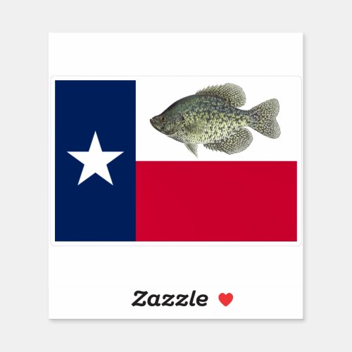 Texas Crappie Fishing Flag Sticker