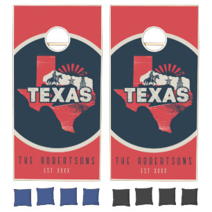 Texas Custom Name Est Date Cornhole Set