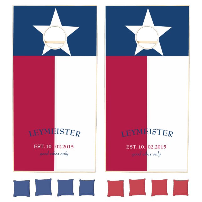 Texas Custom Name Year Established Cornhole Set (Set)