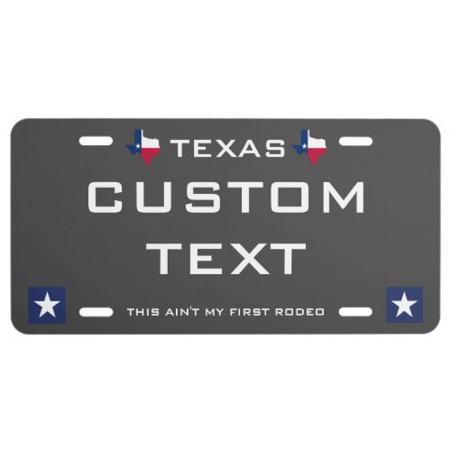 Texas Custom Text License Plate
