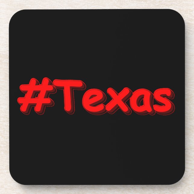 "#Texas " Cute Design. Buy Now Beverage Coaster (Front)