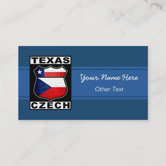 Texas Czech American Custom Business Cards (Front)