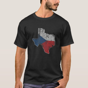 Texas Czech Republic Flag Czechia Bohemia Vintage T-Shirt