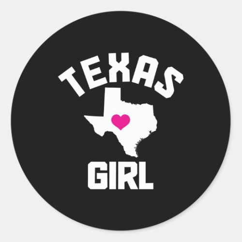 Texas Dallas Houston He State Map Classic Round Sticker
