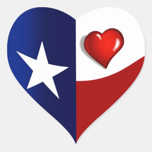Texas Day Heart Sticker