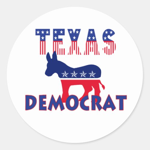 Texas Democrat Classic Round Sticker