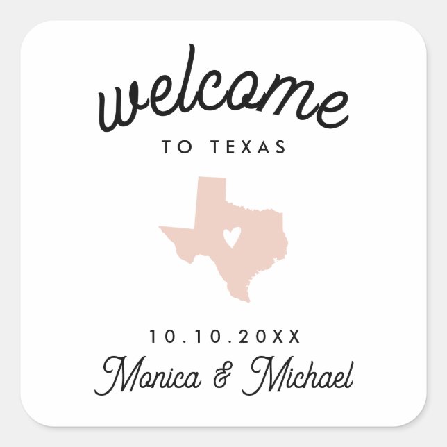 TEXAS Destination Wedding ANY COLOR    Square Sticker (Front)