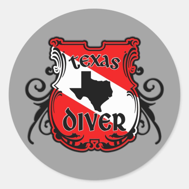 Texas Diver Classic Round Sticker (Front)