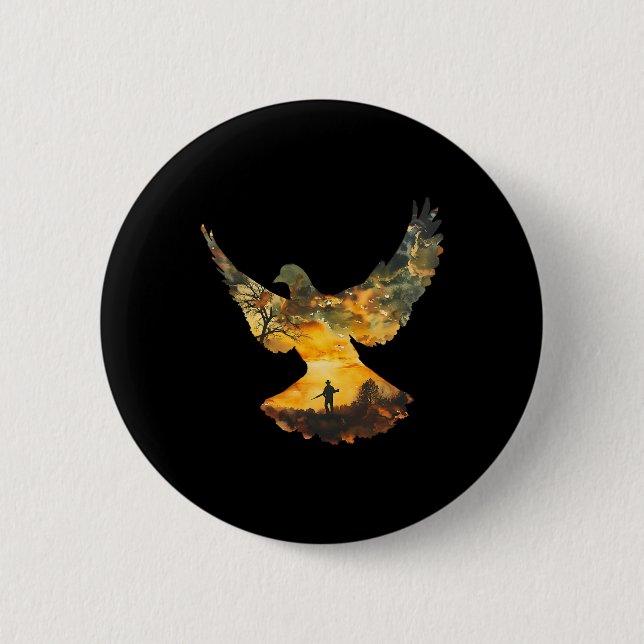 Texas Dove Hunting I Dove Hunter  Button (Front)