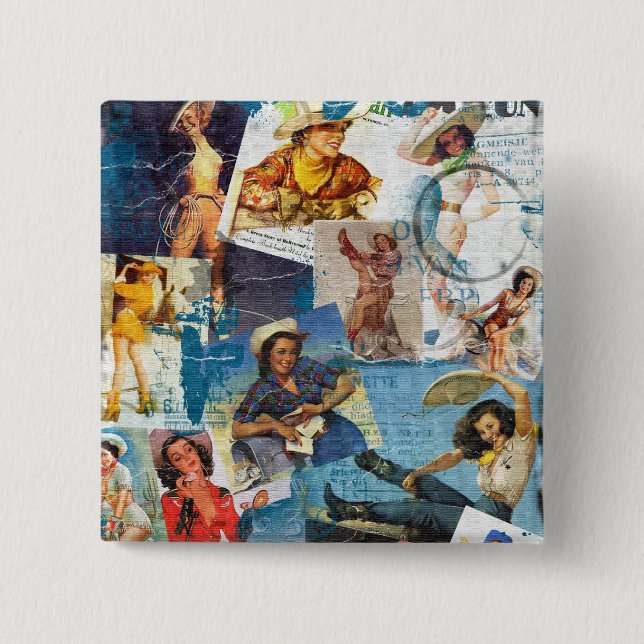 Texas Eclectic " Cowgirl Collection No. 2 Pinback Button (Front)