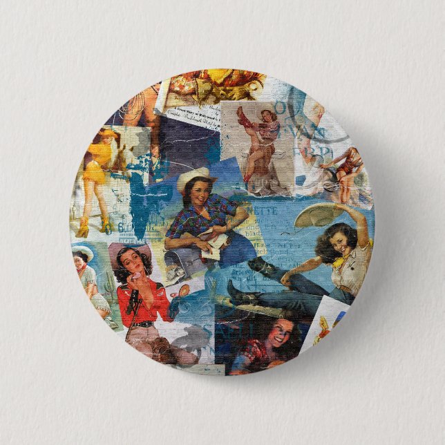 Texas Eclectic " Cowgirl Collection No. 2 Pinback Button (Front)