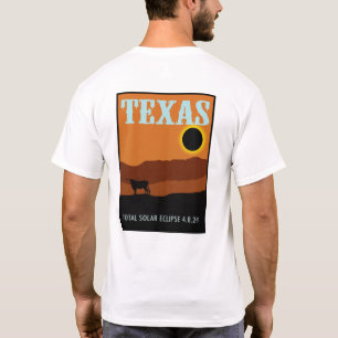 Texas Eclipse Travel Poster two sided T-Shirt