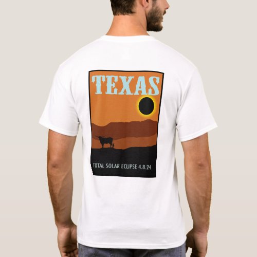 Texas Eclipse Travel Poster two sided T_Shirt