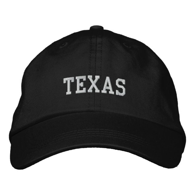 Texas Embroidered Adjustable Cap Black (Front)