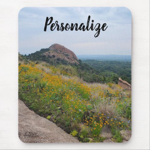 Texas Enchanted Rock State Park and Wildflowers Mouse Pad